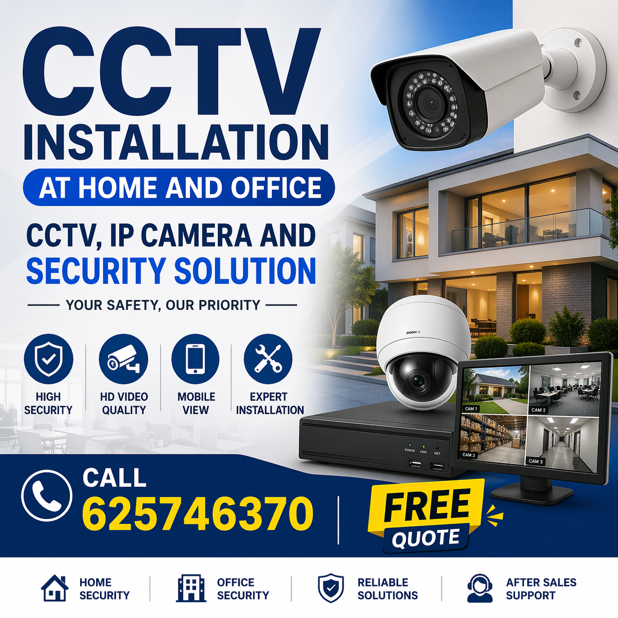 Best CCTV installation at home and office in noida & greater noida. CCTV, IP CAMERA AND security solution. Call 625746370