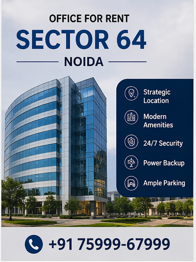 Office space for rent in Noida Sector 62, 63, 64, 65, 66, 67, 68, 69, Call 75999-67999