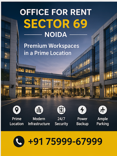 Office space for rent in Noida Sector 62, 63, 64, 65, 66, 67, 68, 69, Call 75999-67999