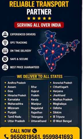 Reliable transport service from Noida to all over India. Safe & on-time delivery. Call now: 9650819561, 9599841693